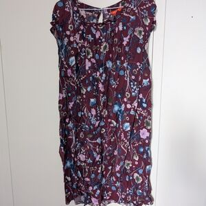 Joe Fresh Red and Blue Ruffled Midi Sundress
